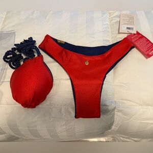 NEW Bikini red and blue, reversible
